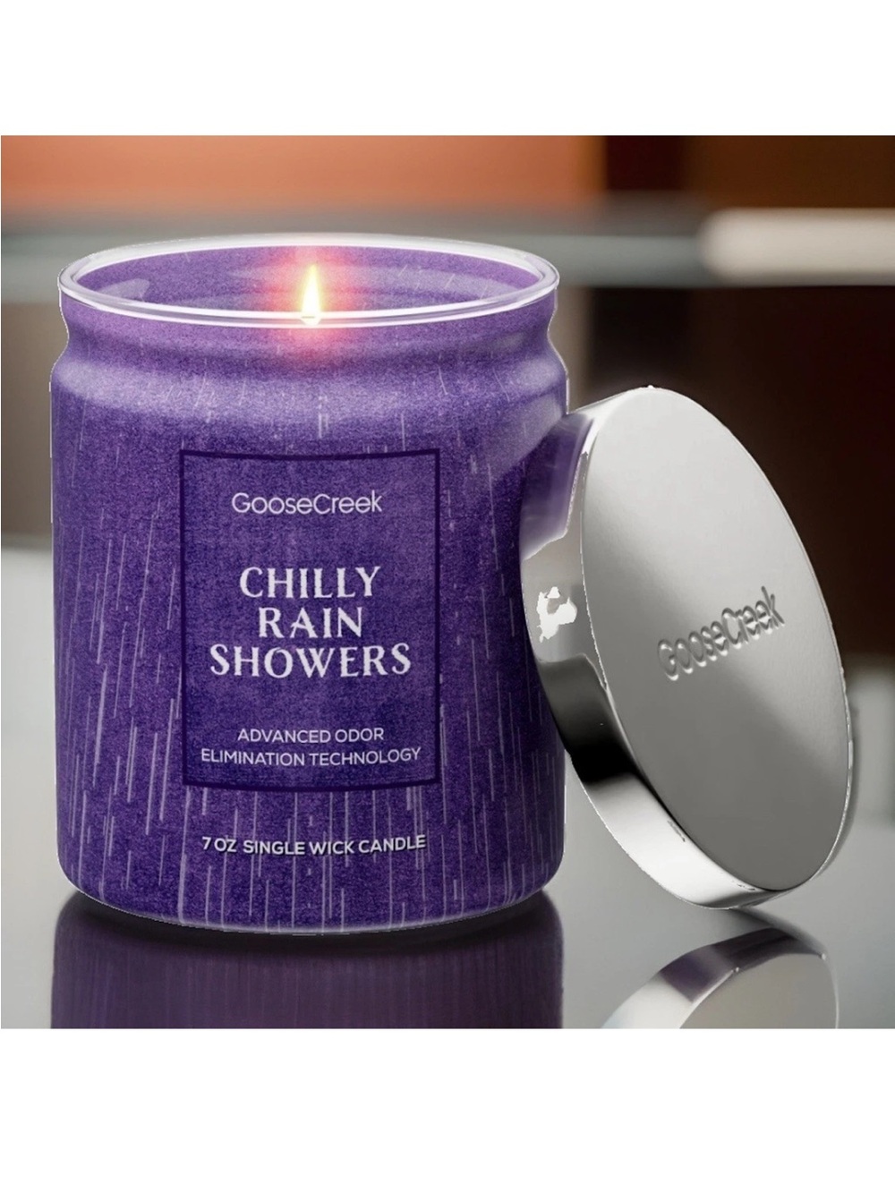 Goose Creek Single Wick Candle- Chilly Rain Showers Odor Eliminating (7oz)